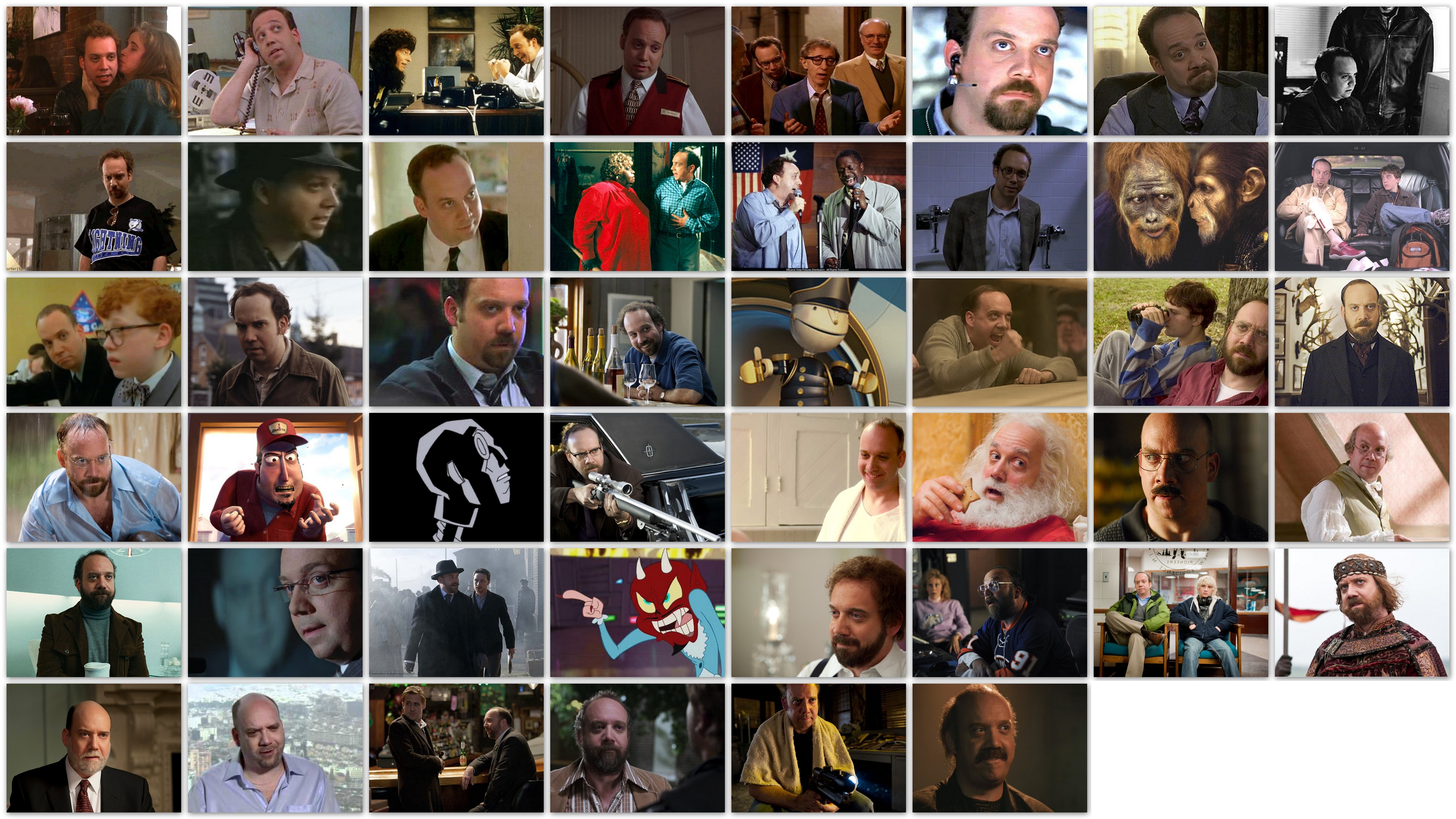 Overview of the roles of actor Paul Giammatti in his career in movies