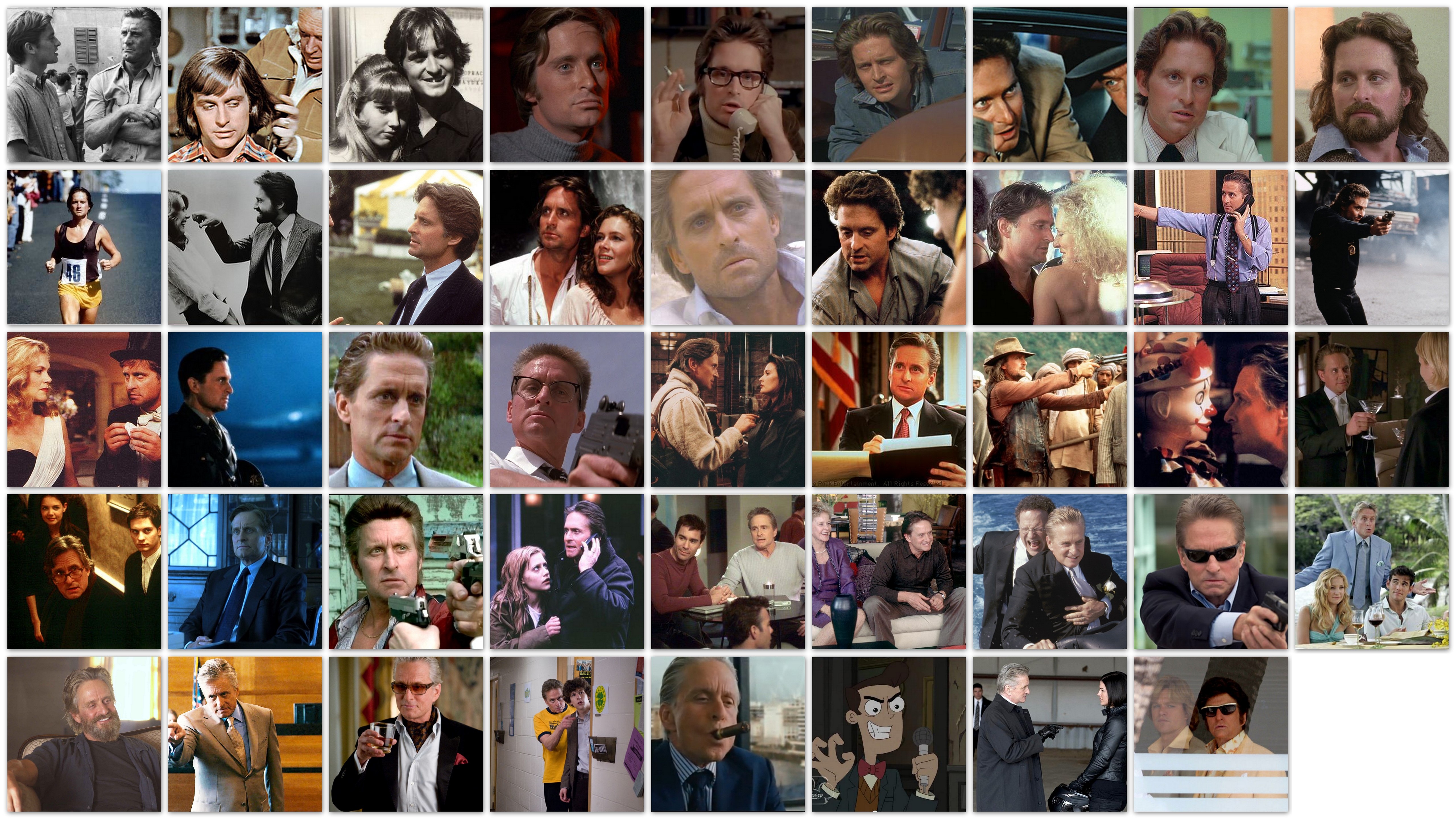 Overview of the roles of actor Michael Douglas in his movies