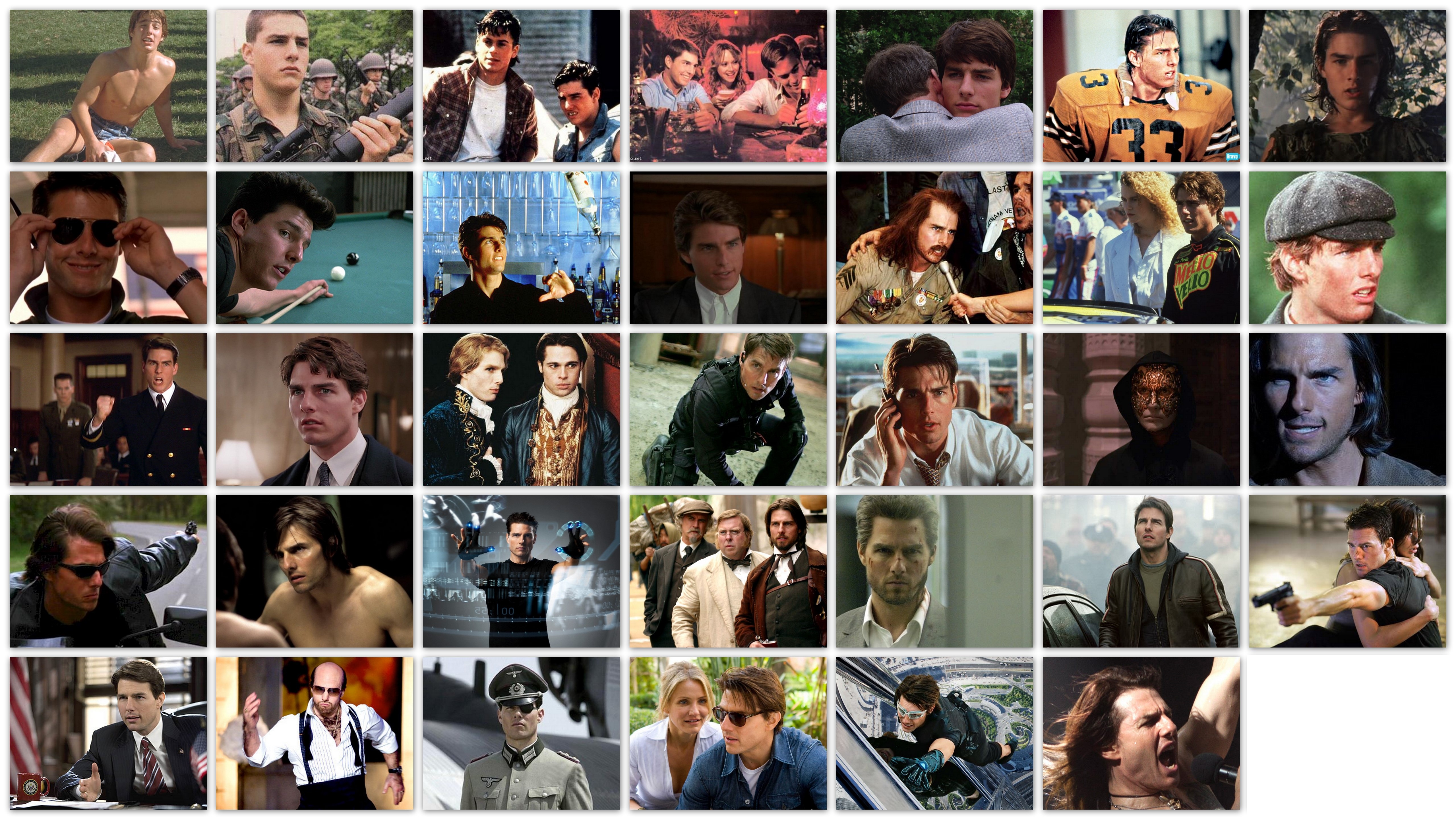 Overview of the roles of actor Tom Cruise