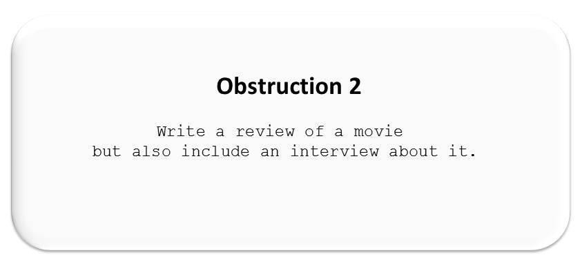 Obstruction 2 of the 5 Obstructions blogathon: Interview